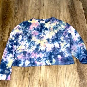 Cropped Tie Dye Long sleeve Shirt